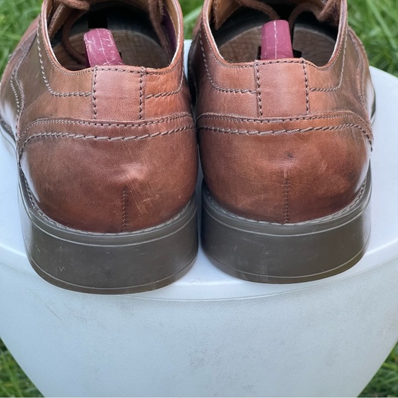 Clarks Shoes Mens 12 Brown Leather Plain Toe Oxford Lace Up Cushioned Ortholite - Picture 9 of 13